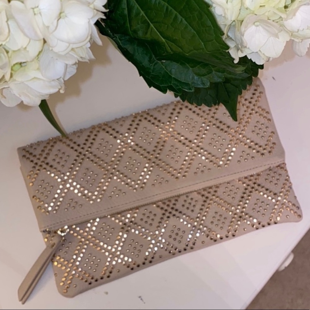 Lulus studded gold clutch/crossbody